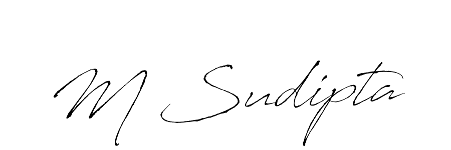 if you are searching for the best signature style for your name M Sudipta. so please give up your signature search. here we have designed multiple signature styles  using Antro_Vectra. M Sudipta signature style 6 images and pictures png