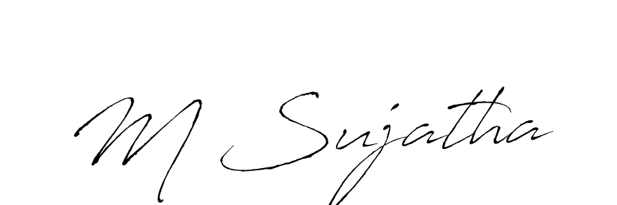 Create a beautiful signature design for name M Sujatha. With this signature (Antro_Vectra) fonts, you can make a handwritten signature for free. M Sujatha signature style 6 images and pictures png