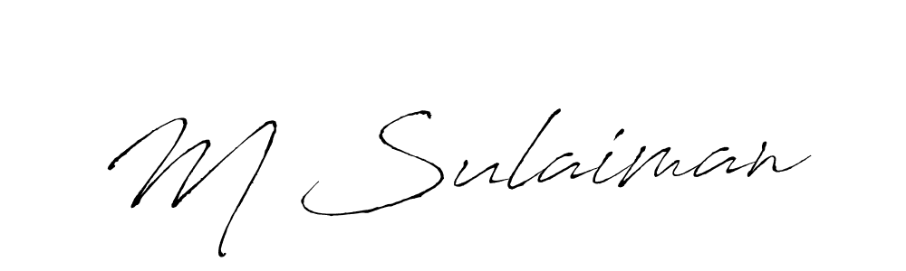 The best way (Antro_Vectra) to make a short signature is to pick only two or three words in your name. The name M Sulaiman include a total of six letters. For converting this name. M Sulaiman signature style 6 images and pictures png