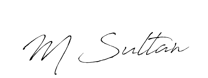 Make a beautiful signature design for name M Sultan. With this signature (Antro_Vectra) style, you can create a handwritten signature for free. M Sultan signature style 6 images and pictures png