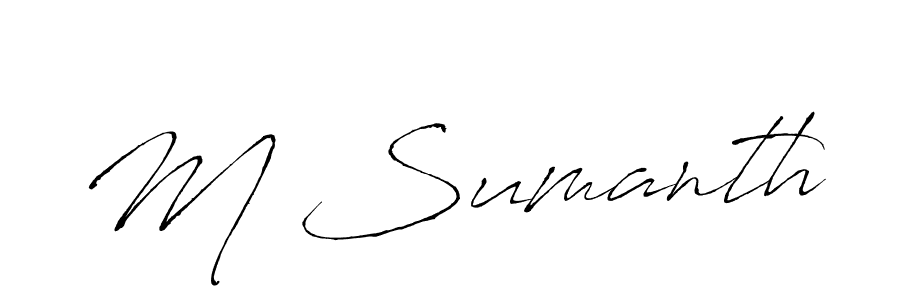 Antro_Vectra is a professional signature style that is perfect for those who want to add a touch of class to their signature. It is also a great choice for those who want to make their signature more unique. Get M Sumanth name to fancy signature for free. M Sumanth signature style 6 images and pictures png