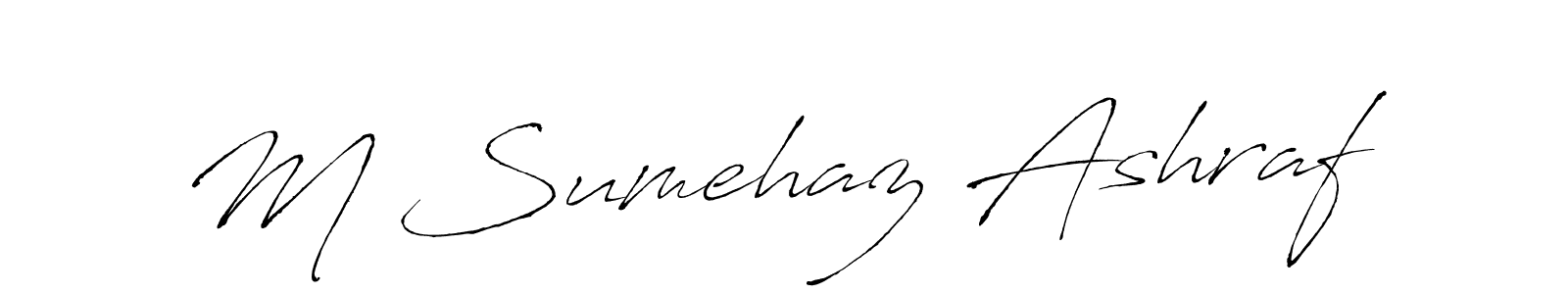 The best way (Antro_Vectra) to make a short signature is to pick only two or three words in your name. The name M Sumehaz Ashraf include a total of six letters. For converting this name. M Sumehaz Ashraf signature style 6 images and pictures png