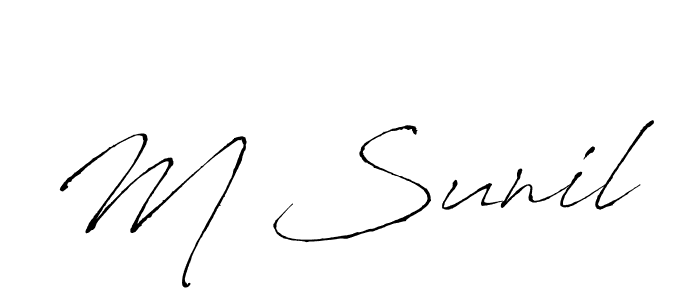 Use a signature maker to create a handwritten signature online. With this signature software, you can design (Antro_Vectra) your own signature for name M Sunil. M Sunil signature style 6 images and pictures png