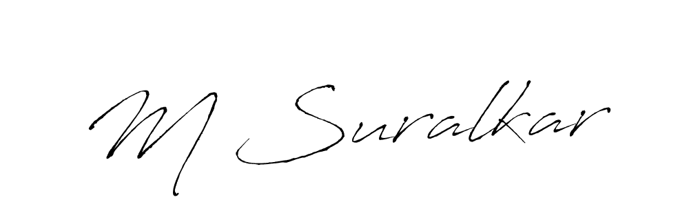 Make a beautiful signature design for name M Suralkar. With this signature (Antro_Vectra) style, you can create a handwritten signature for free. M Suralkar signature style 6 images and pictures png