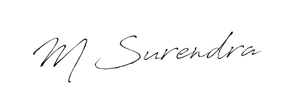 Also we have M Surendra name is the best signature style. Create professional handwritten signature collection using Antro_Vectra autograph style. M Surendra signature style 6 images and pictures png