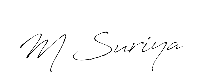 You should practise on your own different ways (Antro_Vectra) to write your name (M Suriya) in signature. don't let someone else do it for you. M Suriya signature style 6 images and pictures png