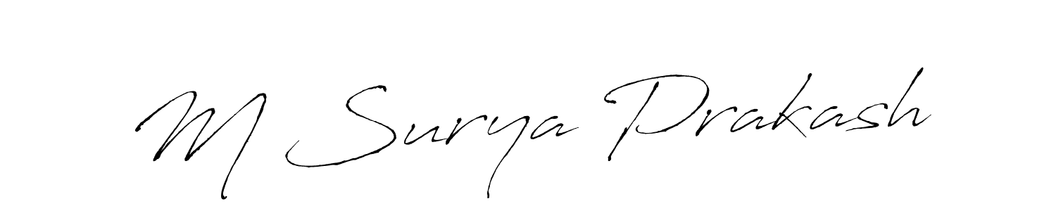 This is the best signature style for the M Surya Prakash name. Also you like these signature font (Antro_Vectra). Mix name signature. M Surya Prakash signature style 6 images and pictures png