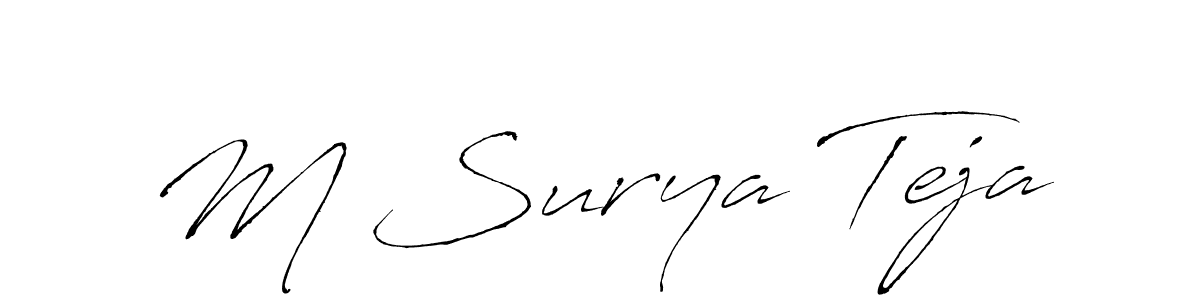 Similarly Antro_Vectra is the best handwritten signature design. Signature creator online .You can use it as an online autograph creator for name M Surya Teja. M Surya Teja signature style 6 images and pictures png