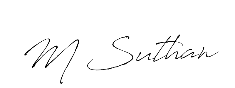 How to make M Suthan name signature. Use Antro_Vectra style for creating short signs online. This is the latest handwritten sign. M Suthan signature style 6 images and pictures png