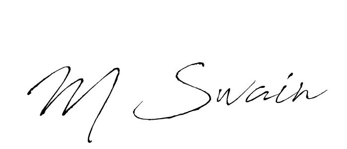 How to make M Swain name signature. Use Antro_Vectra style for creating short signs online. This is the latest handwritten sign. M Swain signature style 6 images and pictures png