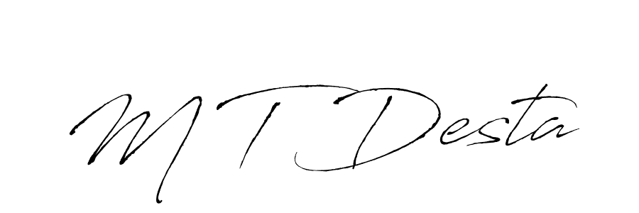 How to make M T Desta signature? Antro_Vectra is a professional autograph style. Create handwritten signature for M T Desta name. M T Desta signature style 6 images and pictures png