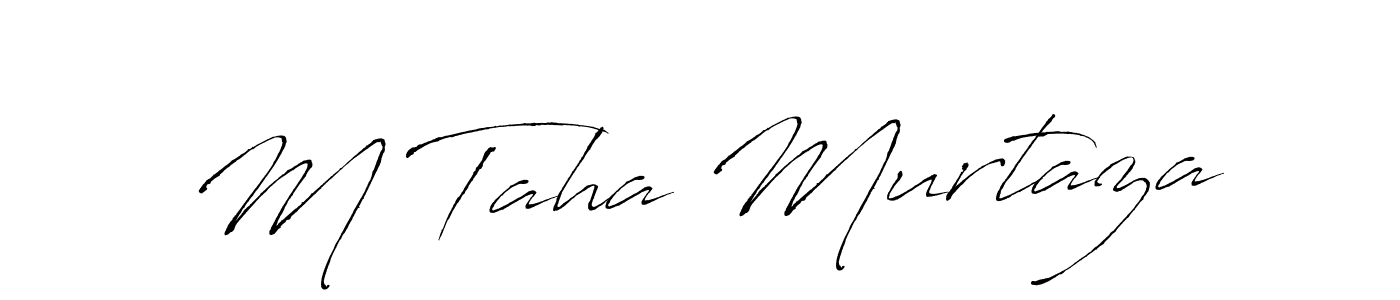 The best way (Antro_Vectra) to make a short signature is to pick only two or three words in your name. The name M Taha Murtaza include a total of six letters. For converting this name. M Taha Murtaza signature style 6 images and pictures png
