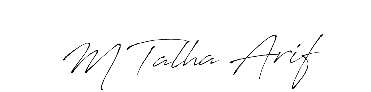 Design your own signature with our free online signature maker. With this signature software, you can create a handwritten (Antro_Vectra) signature for name M Talha Arif. M Talha Arif signature style 6 images and pictures png