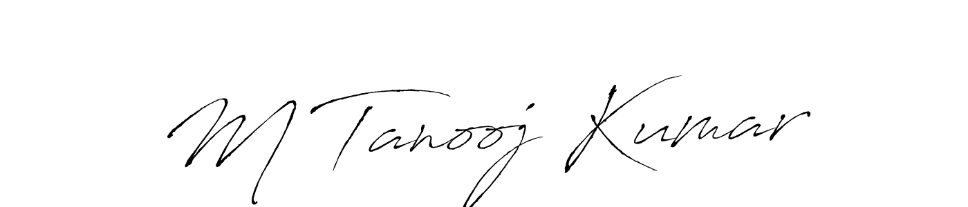 Design your own signature with our free online signature maker. With this signature software, you can create a handwritten (Antro_Vectra) signature for name M Tanooj Kumar. M Tanooj Kumar signature style 6 images and pictures png