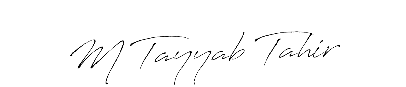 Antro_Vectra is a professional signature style that is perfect for those who want to add a touch of class to their signature. It is also a great choice for those who want to make their signature more unique. Get M Tayyab Tahir name to fancy signature for free. M Tayyab Tahir signature style 6 images and pictures png