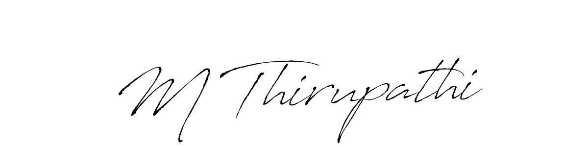 How to make M Thirupathi name signature. Use Antro_Vectra style for creating short signs online. This is the latest handwritten sign. M Thirupathi signature style 6 images and pictures png