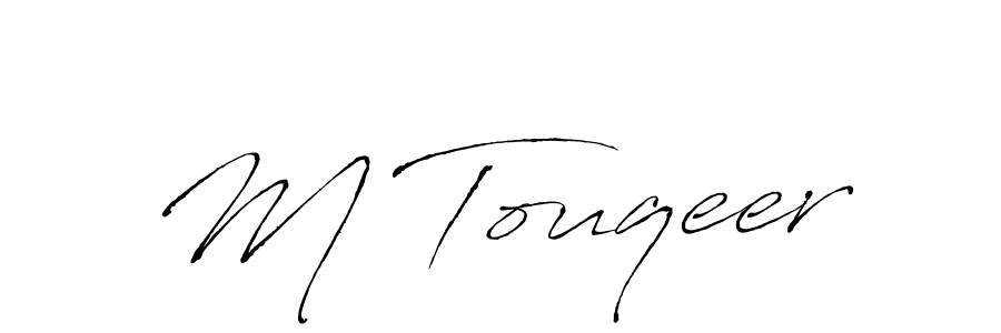 Make a beautiful signature design for name M Touqeer. With this signature (Antro_Vectra) style, you can create a handwritten signature for free. M Touqeer signature style 6 images and pictures png