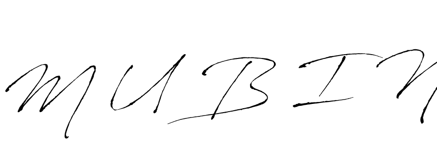 if you are searching for the best signature style for your name M U B I N. so please give up your signature search. here we have designed multiple signature styles  using Antro_Vectra. M U B I N signature style 6 images and pictures png