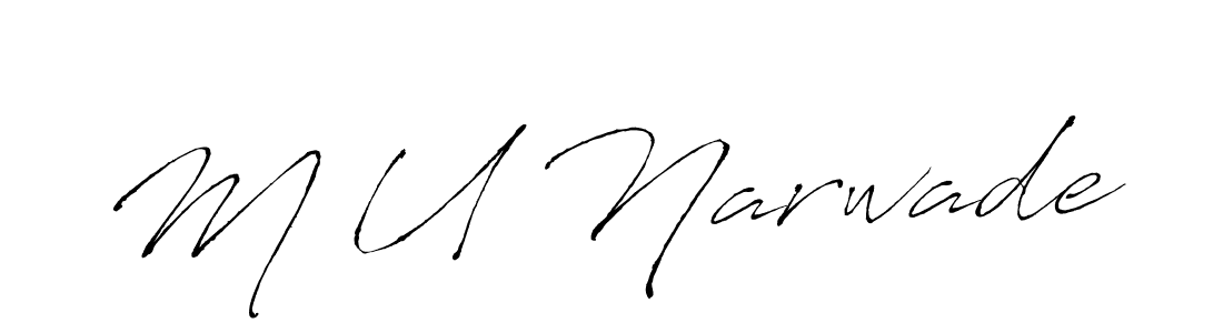 if you are searching for the best signature style for your name M U Narwade. so please give up your signature search. here we have designed multiple signature styles  using Antro_Vectra. M U Narwade signature style 6 images and pictures png