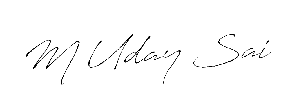 Also we have M Uday Sai name is the best signature style. Create professional handwritten signature collection using Antro_Vectra autograph style. M Uday Sai signature style 6 images and pictures png