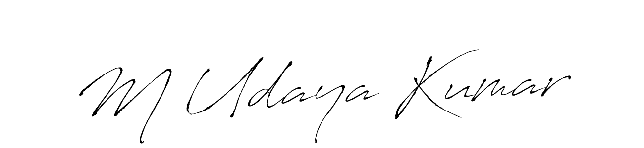 How to make M Udaya Kumar signature? Antro_Vectra is a professional autograph style. Create handwritten signature for M Udaya Kumar name. M Udaya Kumar signature style 6 images and pictures png