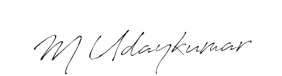 How to make M Udaykumar name signature. Use Antro_Vectra style for creating short signs online. This is the latest handwritten sign. M Udaykumar signature style 6 images and pictures png