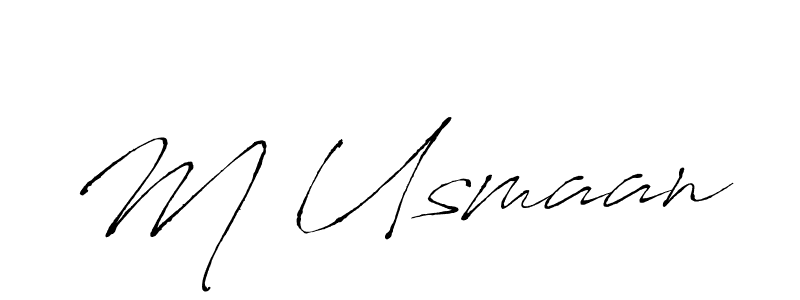 if you are searching for the best signature style for your name M Usmaan. so please give up your signature search. here we have designed multiple signature styles  using Antro_Vectra. M Usmaan signature style 6 images and pictures png