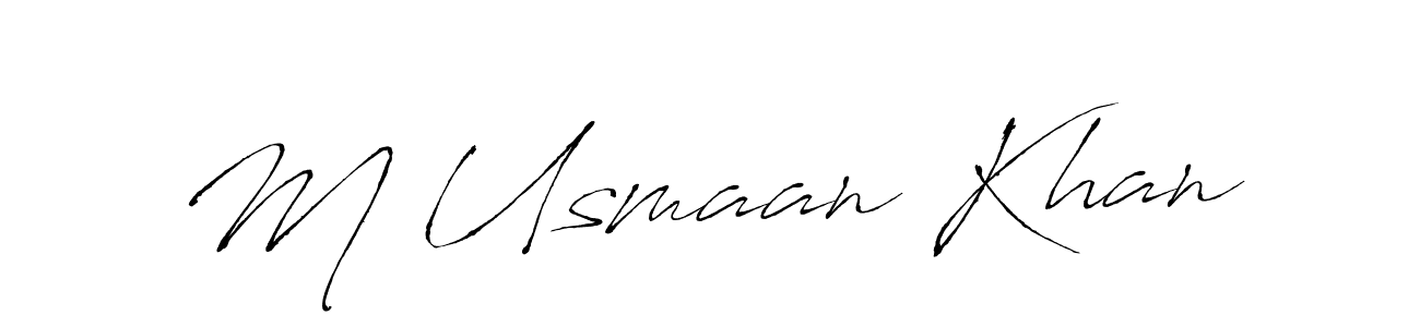 Use a signature maker to create a handwritten signature online. With this signature software, you can design (Antro_Vectra) your own signature for name M Usmaan Khan. M Usmaan Khan signature style 6 images and pictures png