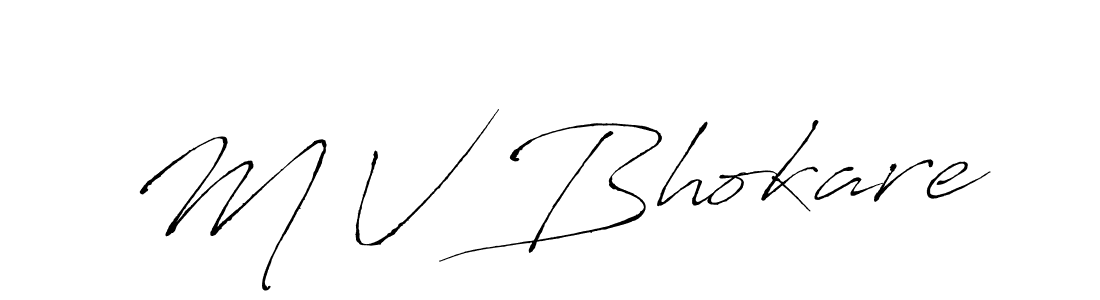 Antro_Vectra is a professional signature style that is perfect for those who want to add a touch of class to their signature. It is also a great choice for those who want to make their signature more unique. Get M V Bhokare name to fancy signature for free. M V Bhokare signature style 6 images and pictures png