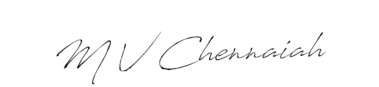 This is the best signature style for the M V Chennaiah name. Also you like these signature font (Antro_Vectra). Mix name signature. M V Chennaiah signature style 6 images and pictures png