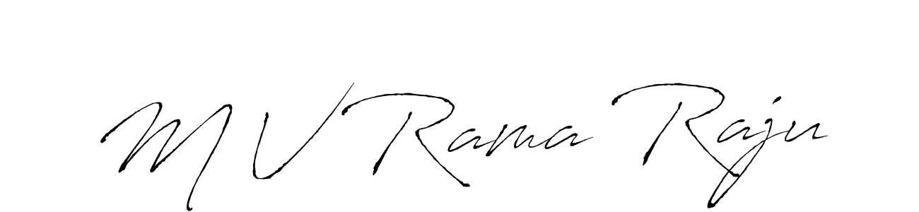 How to make M V Rama Raju name signature. Use Antro_Vectra style for creating short signs online. This is the latest handwritten sign. M V Rama Raju signature style 6 images and pictures png