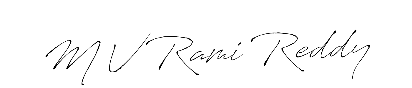 M V Rami Reddy stylish signature style. Best Handwritten Sign (Antro_Vectra) for my name. Handwritten Signature Collection Ideas for my name M V Rami Reddy. M V Rami Reddy signature style 6 images and pictures png