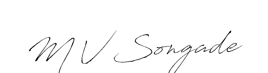 Create a beautiful signature design for name M V Songade. With this signature (Antro_Vectra) fonts, you can make a handwritten signature for free. M V Songade signature style 6 images and pictures png