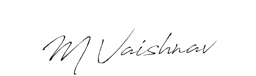 if you are searching for the best signature style for your name M Vaishnav. so please give up your signature search. here we have designed multiple signature styles  using Antro_Vectra. M Vaishnav signature style 6 images and pictures png