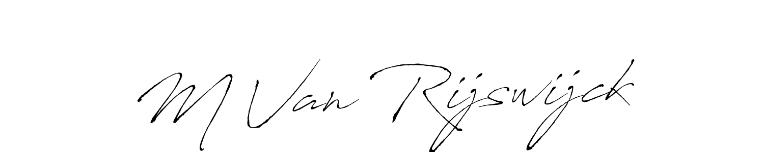 Create a beautiful signature design for name M Van Rijswijck. With this signature (Antro_Vectra) fonts, you can make a handwritten signature for free. M Van Rijswijck signature style 6 images and pictures png