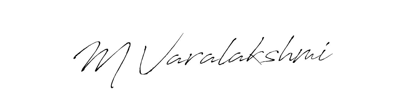 The best way (Antro_Vectra) to make a short signature is to pick only two or three words in your name. The name M Varalakshmi include a total of six letters. For converting this name. M Varalakshmi signature style 6 images and pictures png