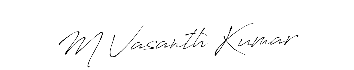 Create a beautiful signature design for name M Vasanth Kumar. With this signature (Antro_Vectra) fonts, you can make a handwritten signature for free. M Vasanth Kumar signature style 6 images and pictures png