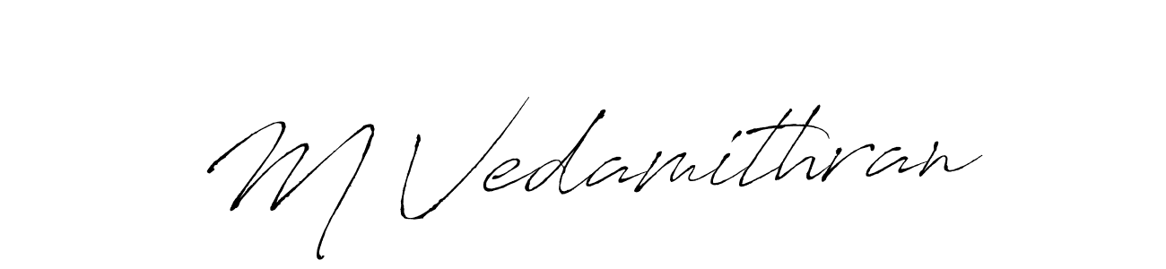 Also You can easily find your signature by using the search form. We will create M Vedamithran name handwritten signature images for you free of cost using Antro_Vectra sign style. M Vedamithran signature style 6 images and pictures png