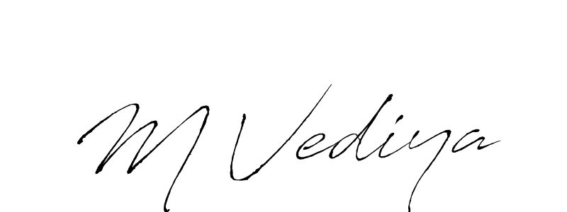 How to make M Vediya signature? Antro_Vectra is a professional autograph style. Create handwritten signature for M Vediya name. M Vediya signature style 6 images and pictures png