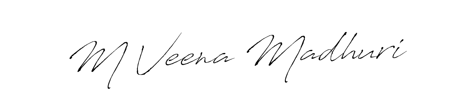 if you are searching for the best signature style for your name M Veena Madhuri. so please give up your signature search. here we have designed multiple signature styles  using Antro_Vectra. M Veena Madhuri signature style 6 images and pictures png