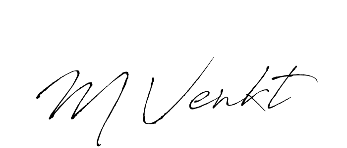 How to make M Venkt name signature. Use Antro_Vectra style for creating short signs online. This is the latest handwritten sign. M Venkt signature style 6 images and pictures png