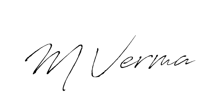 The best way (Antro_Vectra) to make a short signature is to pick only two or three words in your name. The name M Verma include a total of six letters. For converting this name. M Verma signature style 6 images and pictures png