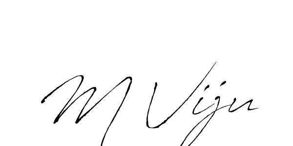 Use a signature maker to create a handwritten signature online. With this signature software, you can design (Antro_Vectra) your own signature for name M Viju. M Viju signature style 6 images and pictures png