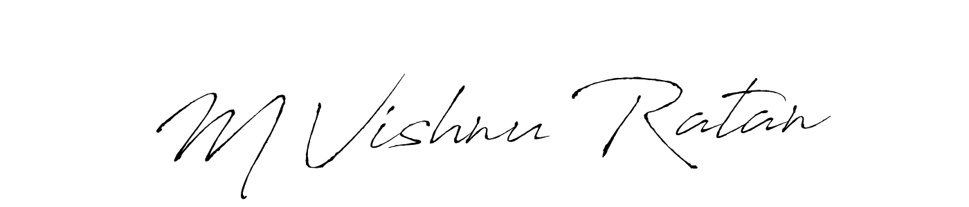 Antro_Vectra is a professional signature style that is perfect for those who want to add a touch of class to their signature. It is also a great choice for those who want to make their signature more unique. Get M Vishnu Ratan name to fancy signature for free. M Vishnu Ratan signature style 6 images and pictures png