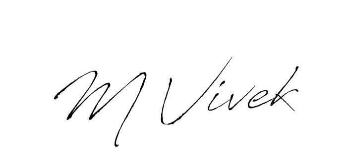 if you are searching for the best signature style for your name M Vivek. so please give up your signature search. here we have designed multiple signature styles  using Antro_Vectra. M Vivek signature style 6 images and pictures png