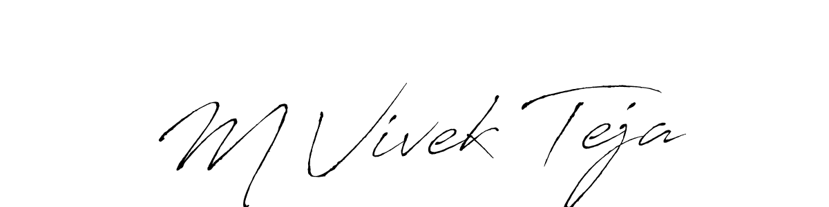 How to make M Vivek Teja signature? Antro_Vectra is a professional autograph style. Create handwritten signature for M Vivek Teja name. M Vivek Teja signature style 6 images and pictures png
