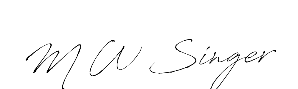 if you are searching for the best signature style for your name M W Singer. so please give up your signature search. here we have designed multiple signature styles  using Antro_Vectra. M W Singer signature style 6 images and pictures png