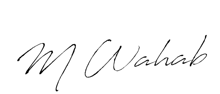 Use a signature maker to create a handwritten signature online. With this signature software, you can design (Antro_Vectra) your own signature for name M Wahab. M Wahab signature style 6 images and pictures png