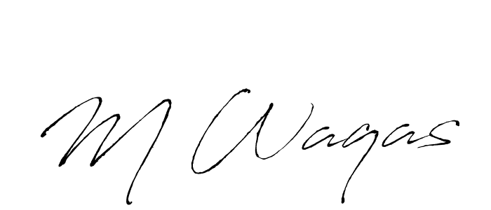 Create a beautiful signature design for name M Waqas. With this signature (Antro_Vectra) fonts, you can make a handwritten signature for free. M Waqas signature style 6 images and pictures png