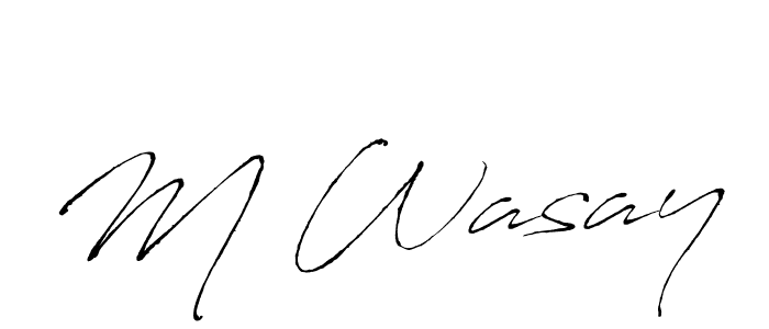 How to make M Wasay signature? Antro_Vectra is a professional autograph style. Create handwritten signature for M Wasay name. M Wasay signature style 6 images and pictures png